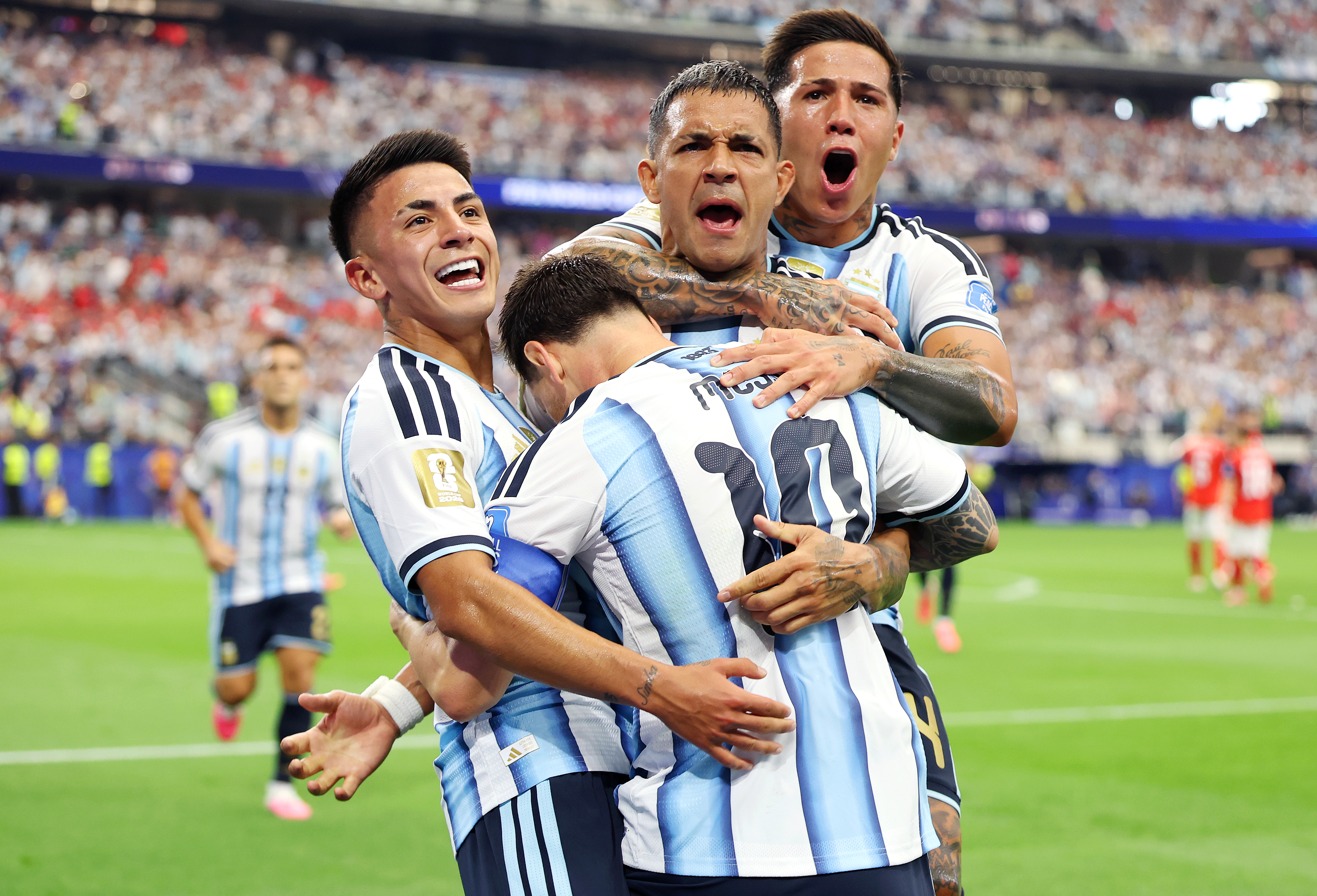 Jugadores de la selección de Argentina durante un partido del Mundial 2026